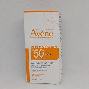 Avene Mineral Sunscreen 50SPF 40ml Water Resistant Lightweight Face Protection